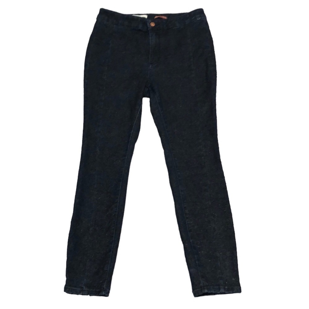 Anthropologie Pilcro Skinny Jeans Size 31 Dark Blue Gold Glitter